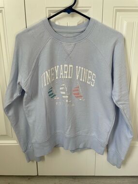 Vineyard Vines Pale Blue Crewneck with Sailboat Graphic